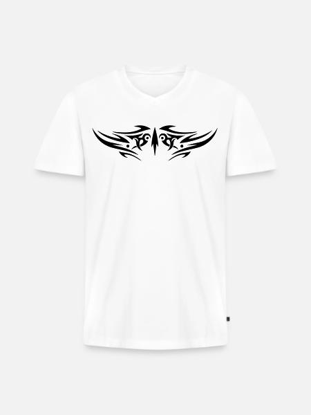 Large jagged Tribal Tattoo ornament. - Men's Premium Organic T-shirt with V-neck - white