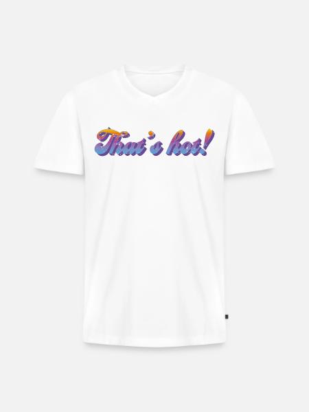 That's hot! – Retro Gradient Style - Men's Premium Organic T-shirt with V-neck - white