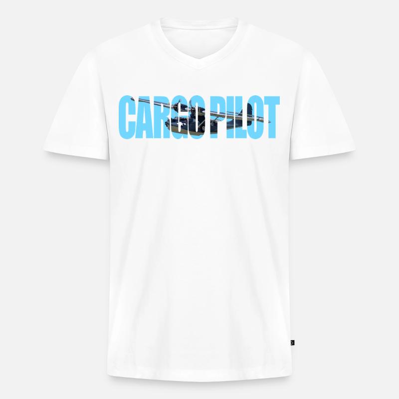 Cargo pilot PBY Catalina - Männer Premium Bio T-Shirt mit V-Ausschnitt - Weiß