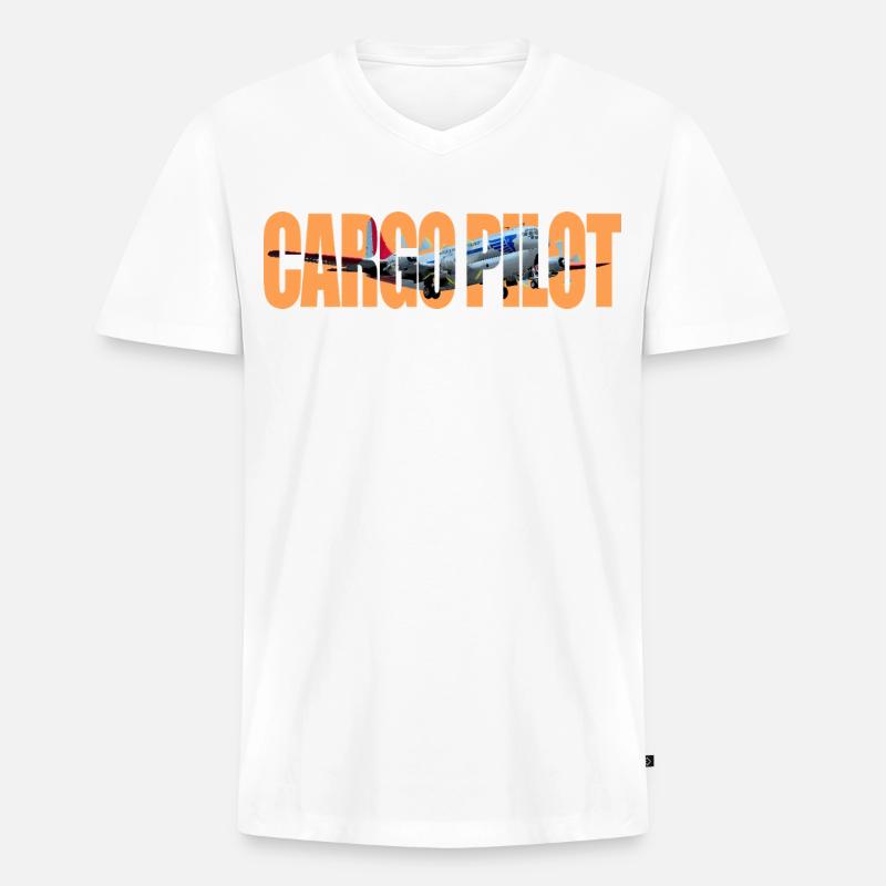 Cargo pilot C-97 - Männer Premium Bio T-Shirt mit V-Ausschnitt - Weiß