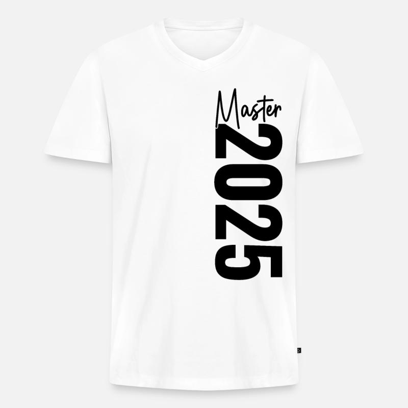 Master 2025 - Männer Premium Bio T-Shirt mit V-Ausschnitt - Weiß