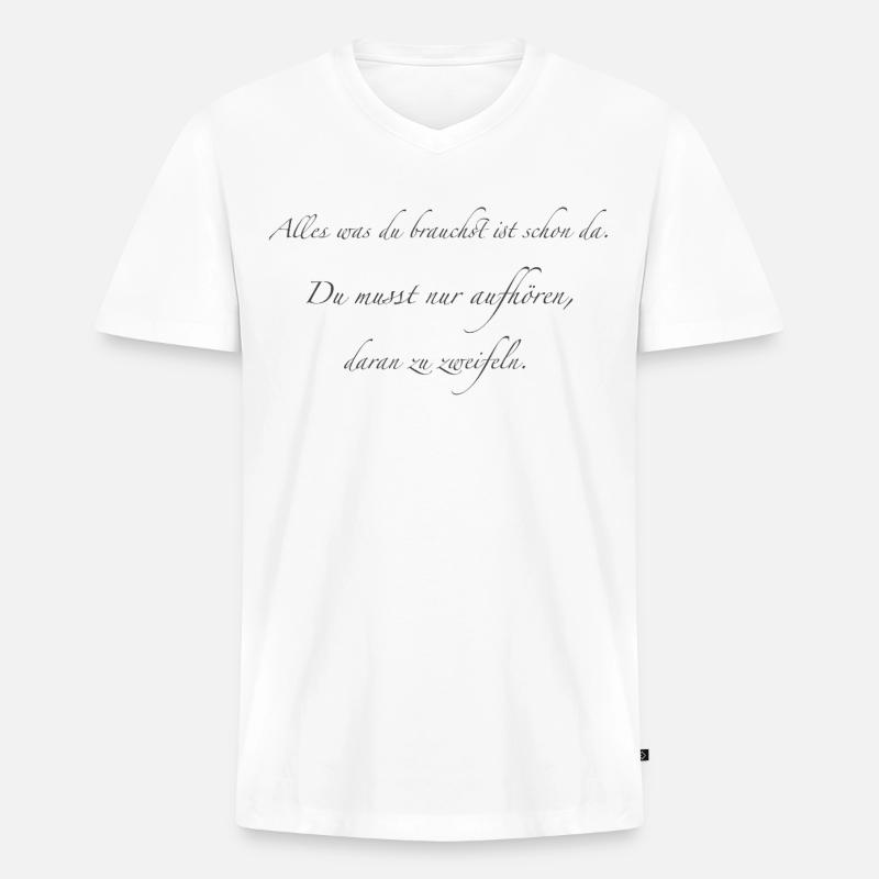 alles was du brauchst - Männer Premium Bio T-Shirt mit V-Ausschnitt - Weiß