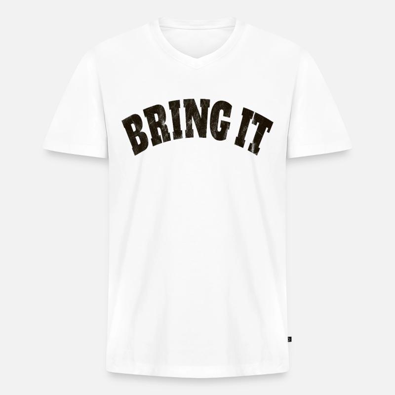 Bringen Sie es mit - Männer Premium Bio T-Shirt mit V-Ausschnitt - Weiß