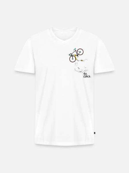 Glücksbringer - Männer Premium Bio T-Shirt mit V-Ausschnitt - Weiß