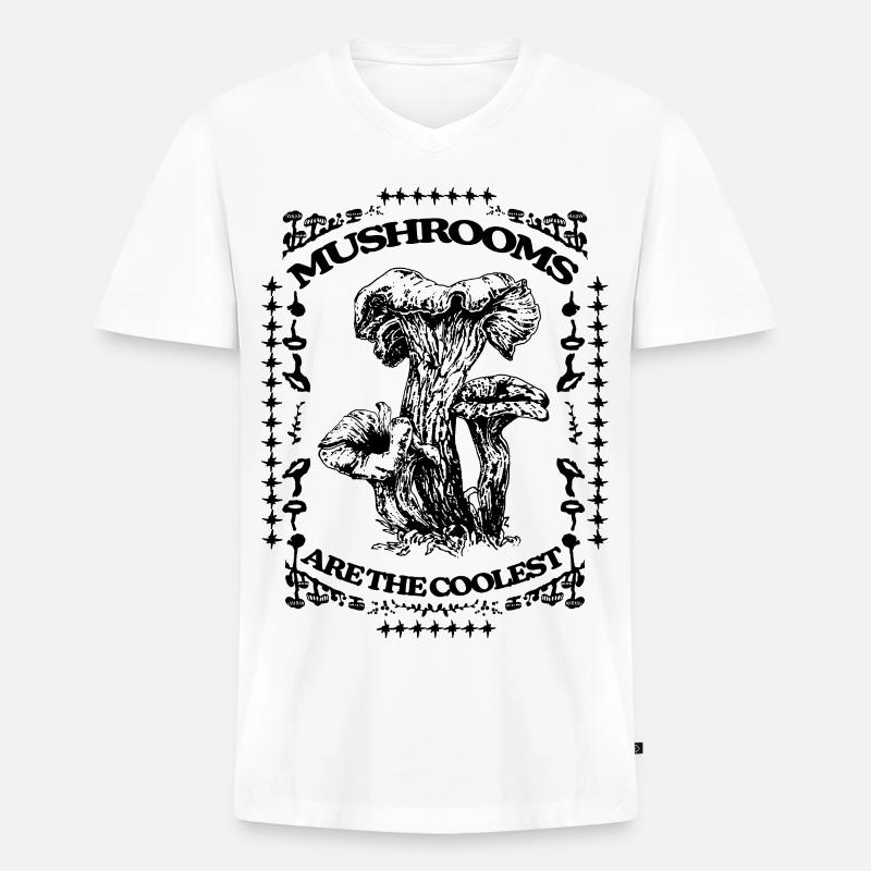 PILZE SIND AM COOLSTEN - Männer Premium Bio T-Shirt mit V-Ausschnitt - Weiß