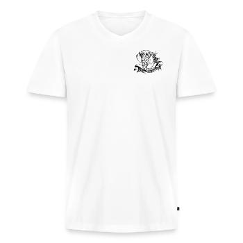 Magyar Vizsla an Retro Banner - Männer Premium Bio T-Shirt mit V-Ausschnitt - Weiß - Vorne - Nico (187cm)