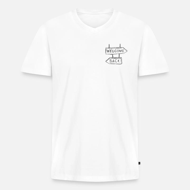 Welcome Back - Männer Premium Bio T-Shirt mit V-Ausschnitt - Weiß