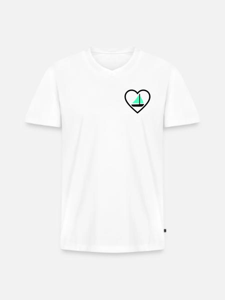 Cuore Vela – Passione Navigazione - Men's Premium Organic T-shirt with V-neck - white