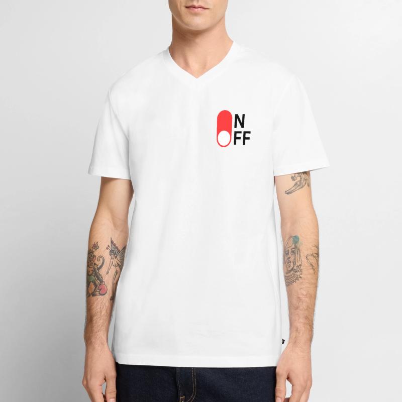 Mode ON/OFF T-shirt encolure en V Premium bio Homme