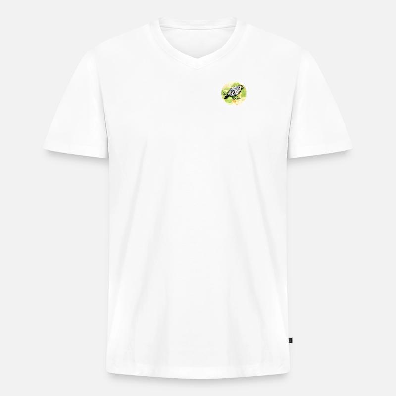 Der Schildkrötenpanzer - Männer Premium Bio T-Shirt mit V-Ausschnitt - Weiß