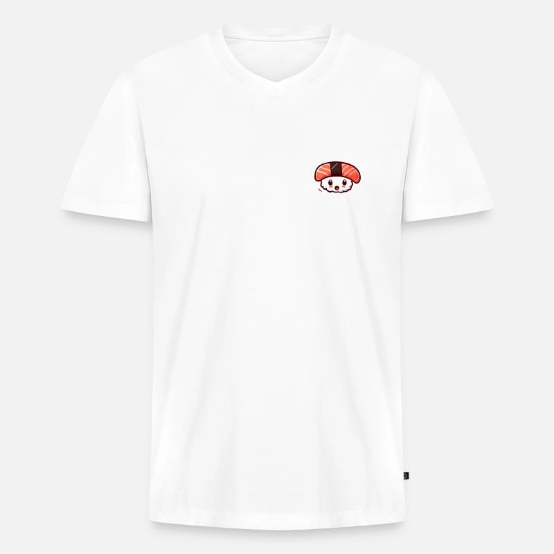 Sushi! - Männer Premium Bio T-Shirt mit V-Ausschnitt - Weiß