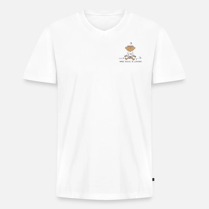 Inner Peace is Loading ... - Männer Premium Bio T-Shirt mit V-Ausschnitt - Weiß