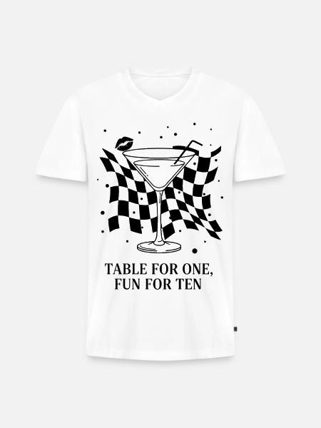 Table For One Martini Party - Men's Premium Organic T-shirt with V-neck - white