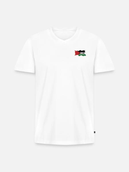Palästina - Männer Premium Bio T-Shirt mit V-Ausschnitt - Weiß