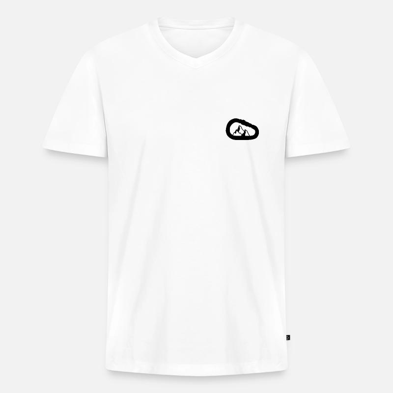 Klettern - Männer Premium Bio T-Shirt mit V-Ausschnitt - Weiß