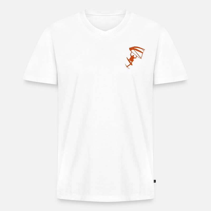 Wing Label - Männer Premium Bio T-Shirt mit V-Ausschnitt - Weiß