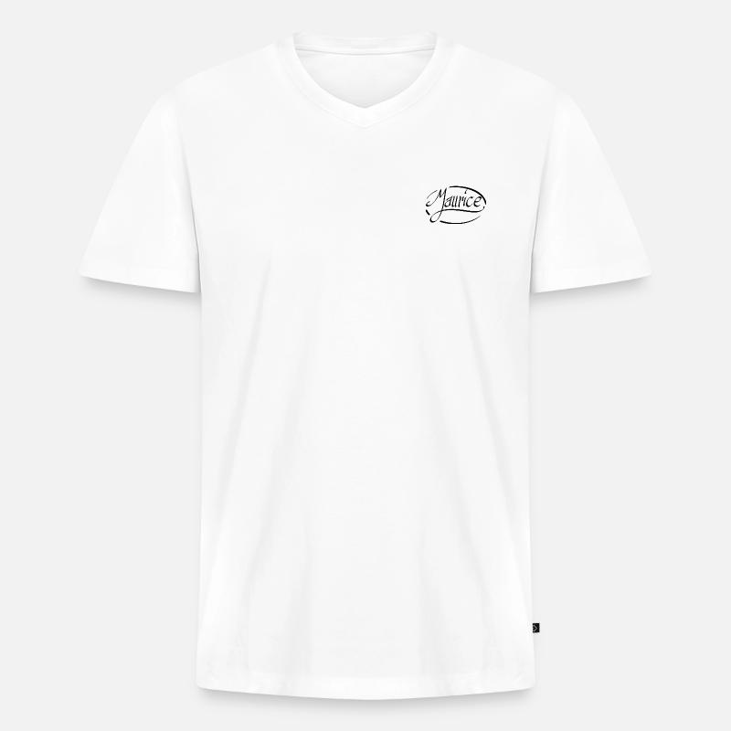 Mauritius - Männer Premium Bio T-Shirt mit V-Ausschnitt - Weiß