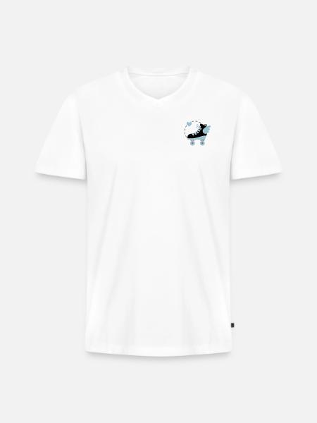 It's like floating. - Men's Premium Organic T-shirt with V-neck - white