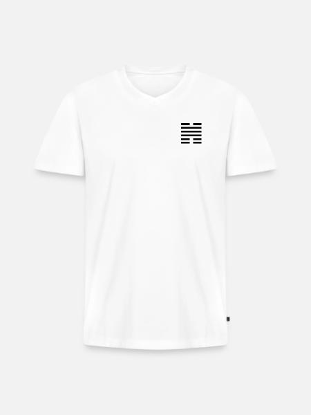 31 Hien - L’Impact (Hexagramme) - T-shirt encolure en V Premium bio Homme - blanc