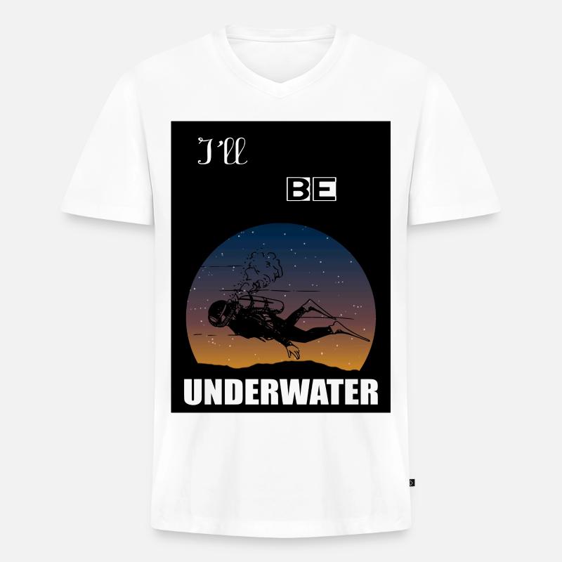 Ich werde unter Wasser sein - Männer Premium Bio T-Shirt mit V-Ausschnitt - Weiß