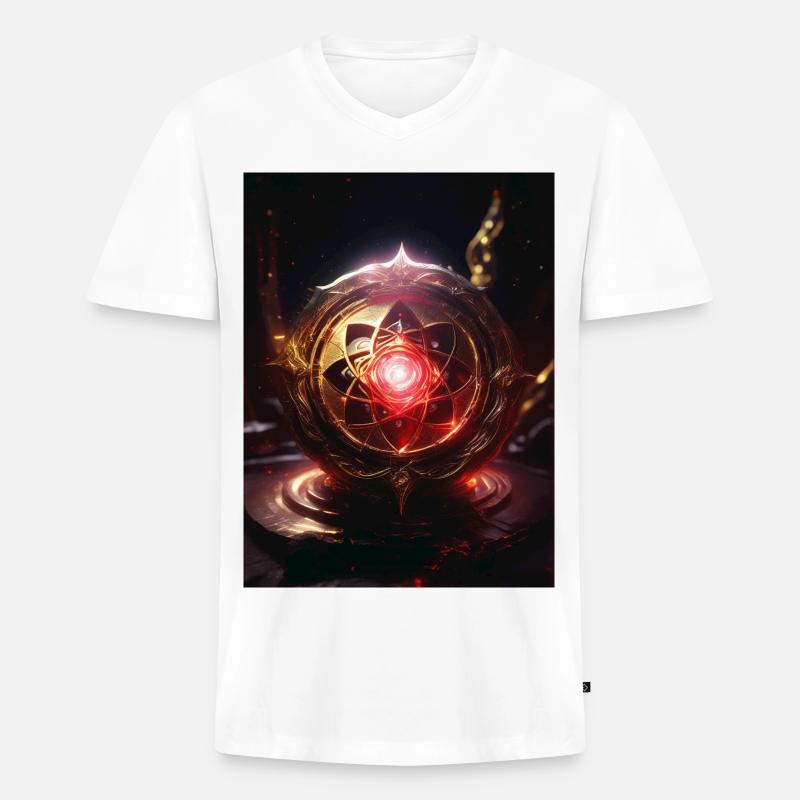 Wurzelchakra – Muladhara: Feuer der Erde - Männer Premium Bio T-Shirt mit V-Ausschnitt - Weiß