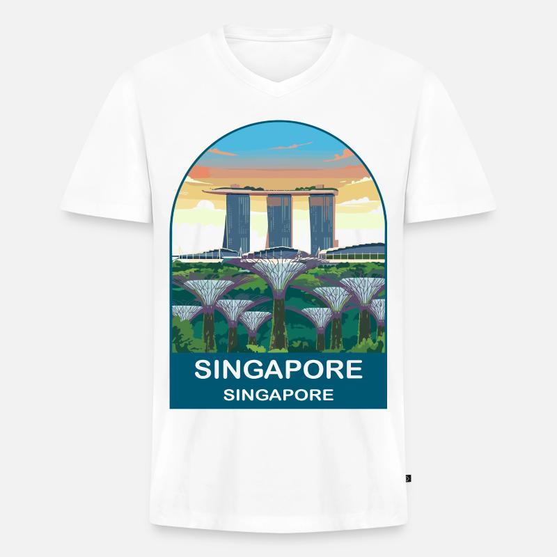 CTY02059 - Männer Premium Bio T-Shirt mit V-Ausschnitt - Weiß