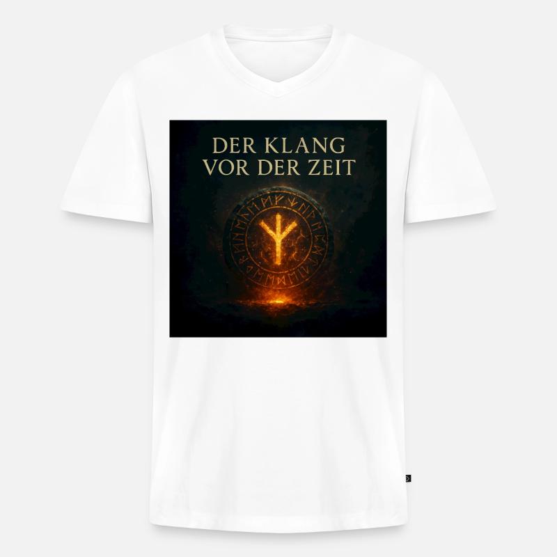 Der Klang vor der Zeit - Männer Premium Bio T-Shirt mit V-Ausschnitt - Weiß