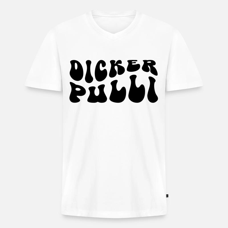 Dicker Pulli - Männer Premium Bio T-Shirt mit V-Ausschnitt - Weiß