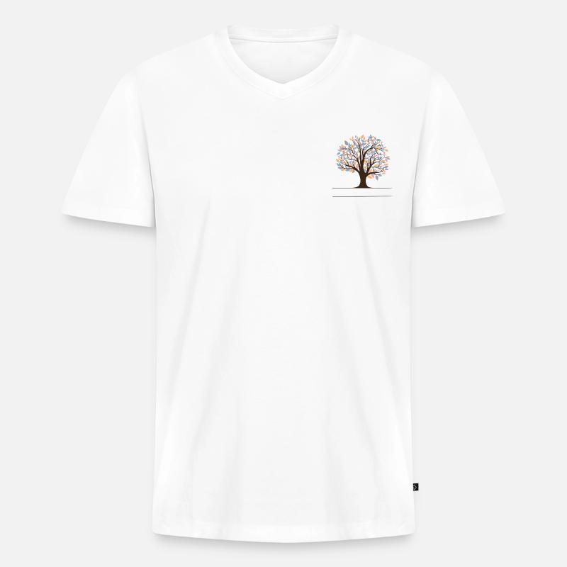 Stammbaum - Männer Premium Bio T-Shirt mit V-Ausschnitt - Weiß