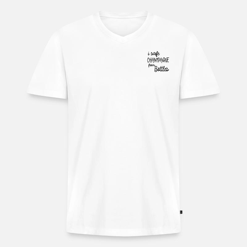 i safe ...from Bottles - Männer Premium Bio T-Shirt mit V-Ausschnitt - Weiß