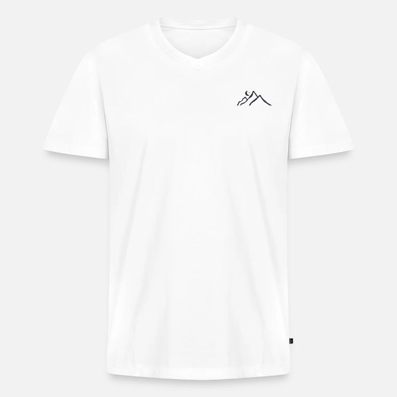 Bergrelief - Männer Premium Bio T-Shirt mit V-Ausschnitt - Weiß