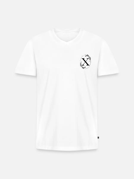 Buchstabe X - Männer Premium Bio T-Shirt mit V-Ausschnitt - Weiß