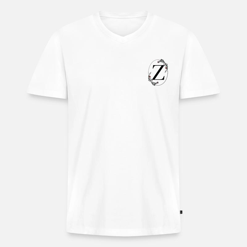 Buchstabe Z - Männer Premium Bio T-Shirt mit V-Ausschnitt - Weiß