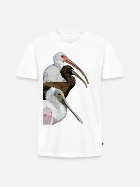 Ibis and spatula - Men's Premium Organic T-shirt with V-neck - white