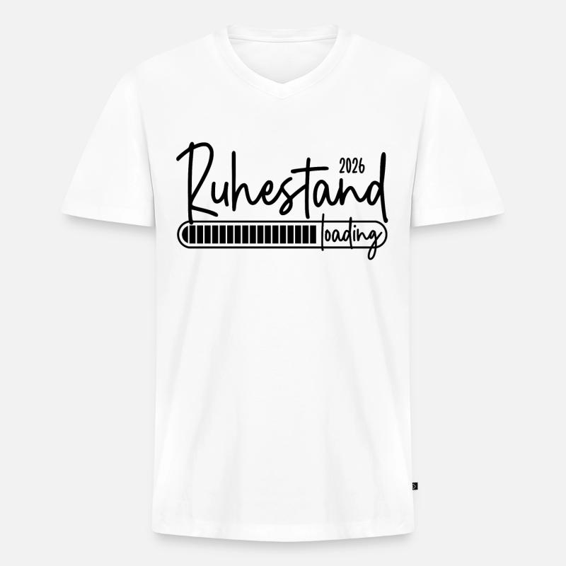 Ruhestand 2026 loading - Männer Premium Bio T-Shirt mit V-Ausschnitt - Weiß