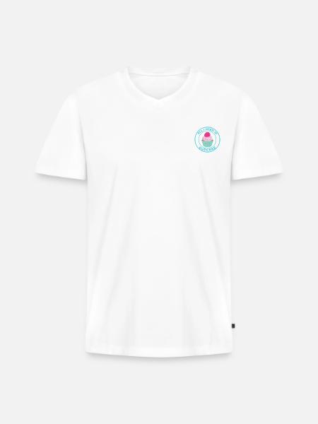 ALL I NEED IS CUPCAKE - Men's Premium Organic T-shirt with V-neck - white