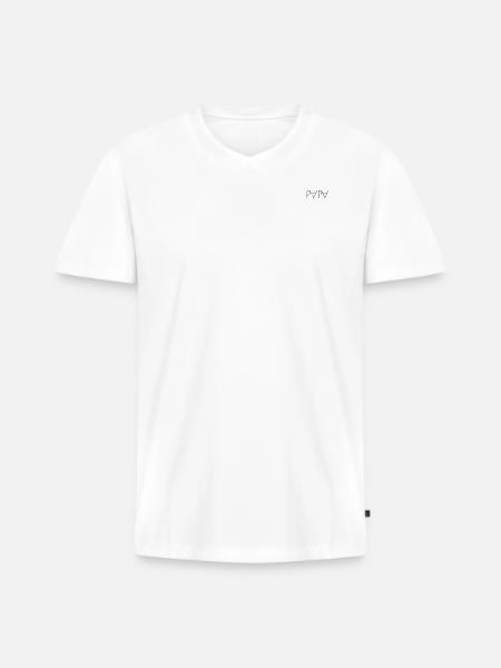 PAPA - Männer Premium Bio T-Shirt mit V-Ausschnitt - Weiß
