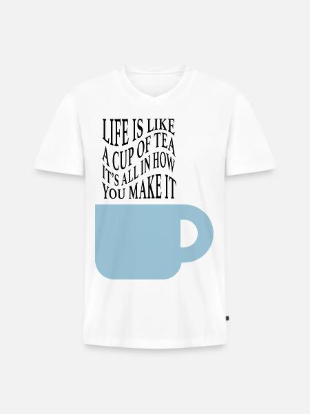 Life like tea - Men's Premium Organic T-shirt with V-neck - white