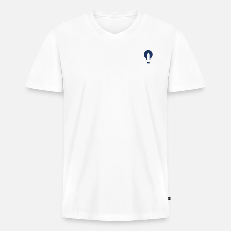 Edison - Männer Premium Bio T-Shirt mit V-Ausschnitt - Weiß