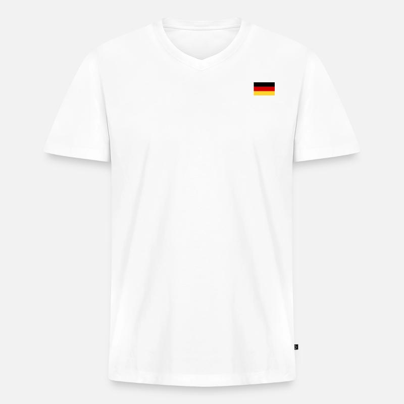 Deutsche Flagge - Männer Premium Bio T-Shirt mit V-Ausschnitt - Weiß