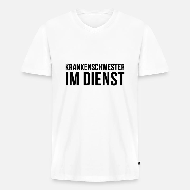 Krankenschwester Ausbildung Pflegekraft Geschenk - Männer Premium Bio T-Shirt mit V-Ausschnitt - Weiß