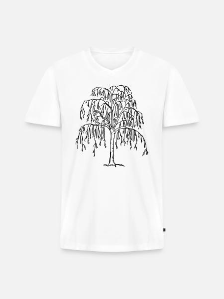 tree - Men's Premium Organic T-shirt with V-neck - white