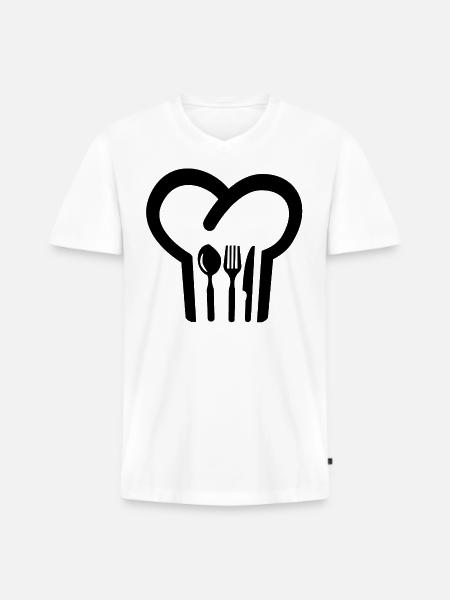 chef's Hat - Men's Premium Organic T-shirt with V-neck - white