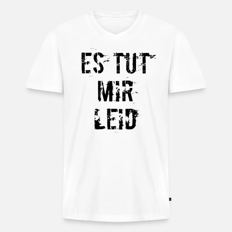 es tut mir leid - Männer Premium Bio T-Shirt mit V-Ausschnitt - Weiß