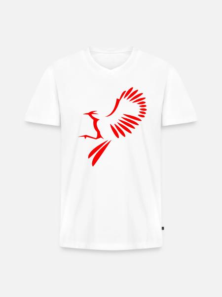 Bird illustration - Men's Premium Organic T-shirt with V-neck - white