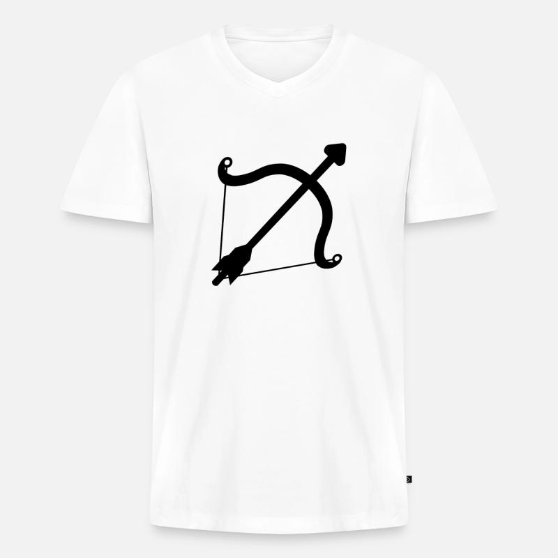 Pfeil und Bogen - Männer Premium Bio T-Shirt mit V-Ausschnitt - Weiß