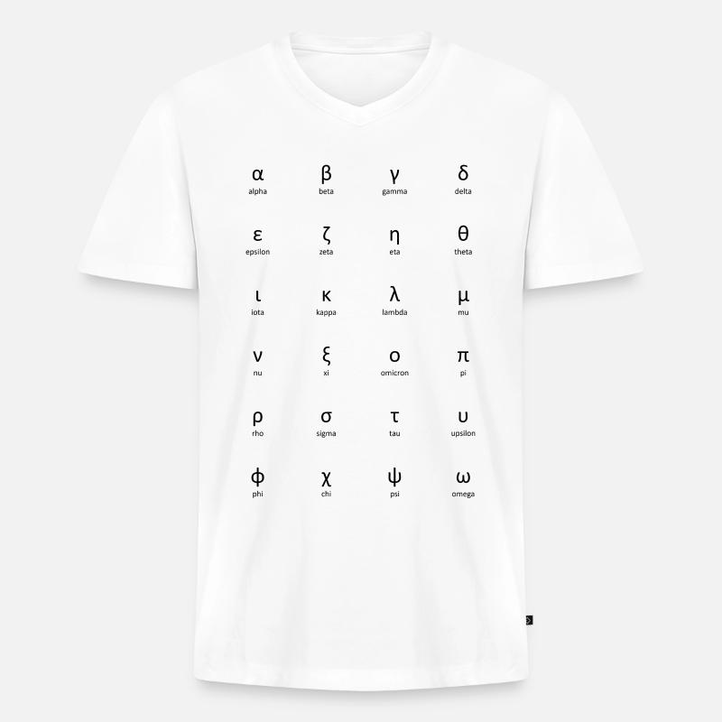 Griechisches Alphabet - Männer Premium Bio T-Shirt mit V-Ausschnitt - Weiß