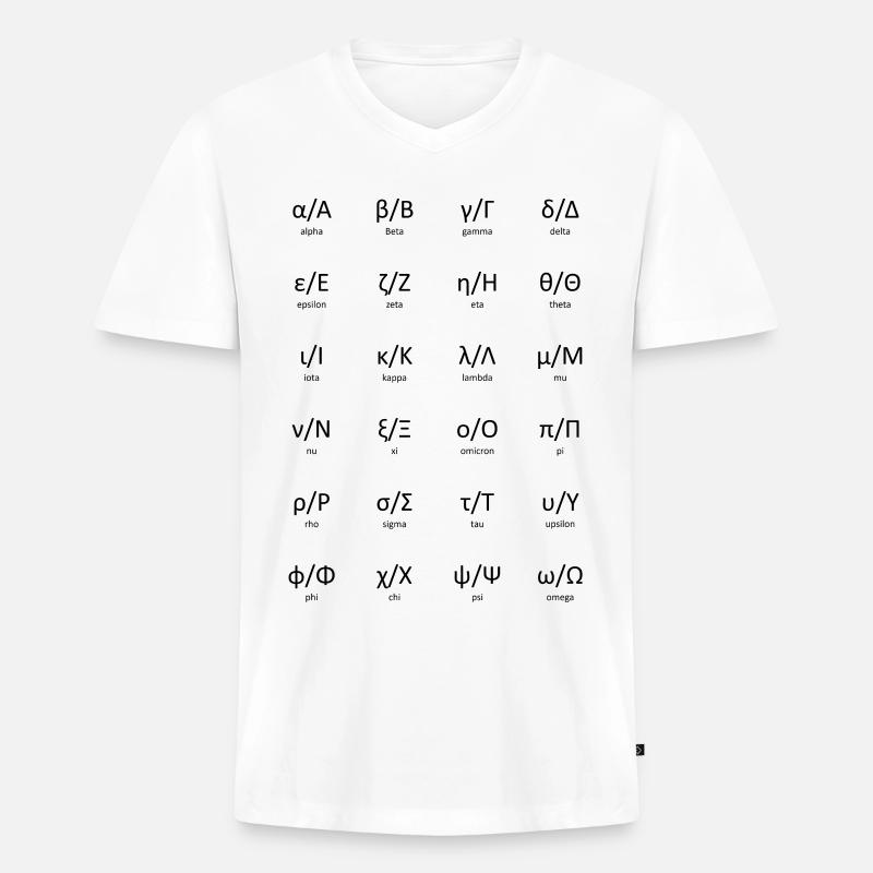 Griechisches Alphabet - Männer Premium Bio T-Shirt mit V-Ausschnitt - Weiß