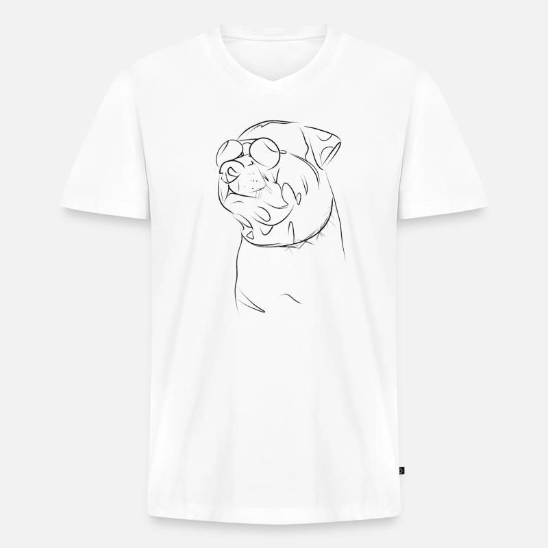 Rottweiler - Männer Premium Bio T-Shirt mit V-Ausschnitt - Weiß