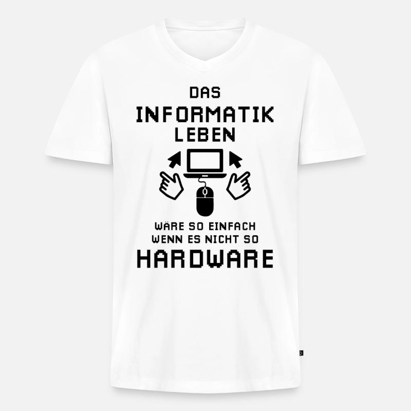 Das Informatik Leben - Männer Premium Bio T-Shirt mit V-Ausschnitt - Weiß